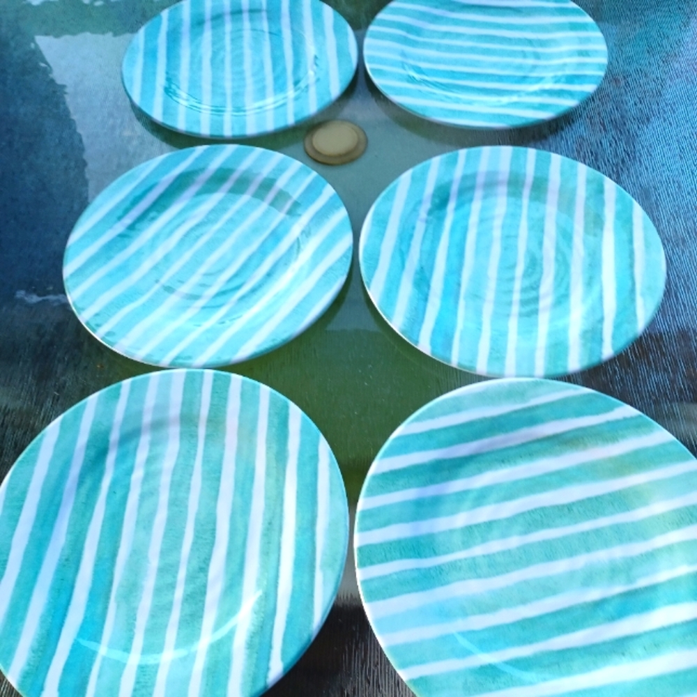 Prima Design 6 Melamine Dinner Plates NWOT